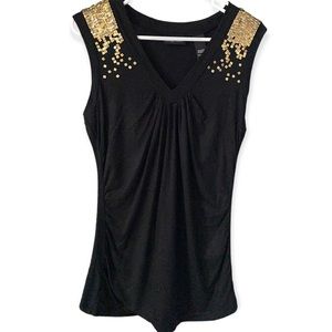 New York and Company Womens Black Sleeveless Top Size M